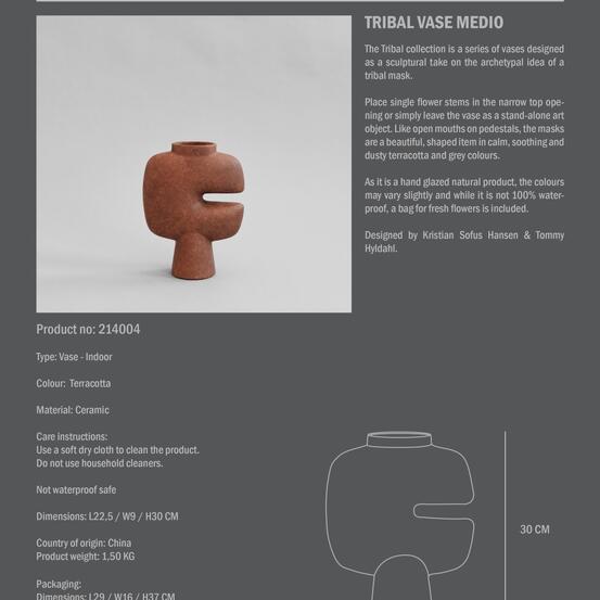 Tribal Vase Medio – Terracotta