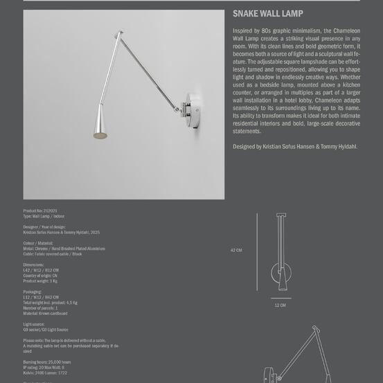 Snake Wall Lamp - Chrome