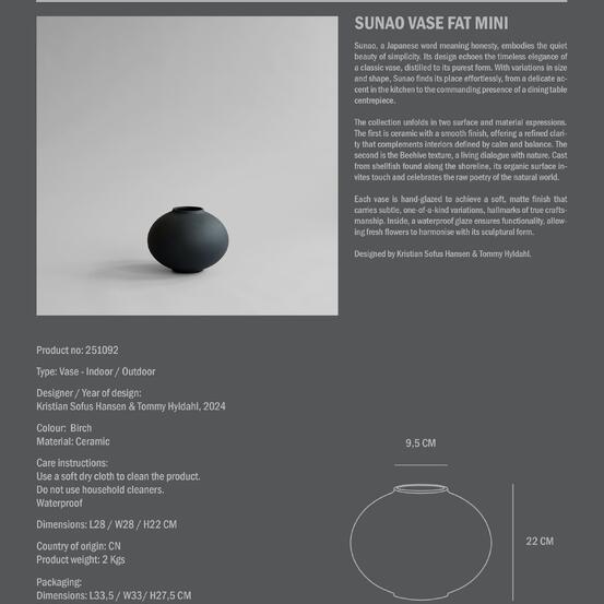 Ваза Sunao Fat Mini - Black